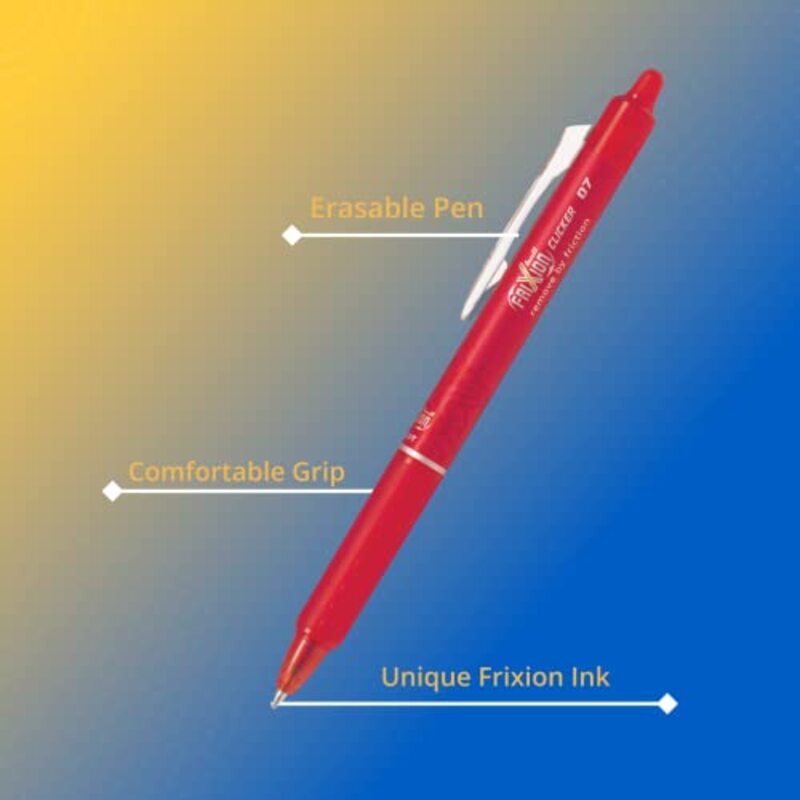Pilot Frixion Clicker Erasable Fine Point Rollerball Pen, 0.7mm, Red