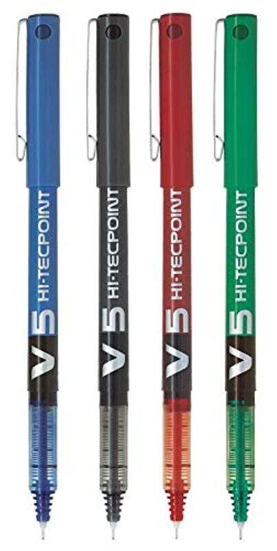

Pilot 4-Piece Hi-Tec point V5 Liquid Ink Rollerball Pen Set, Multicolour