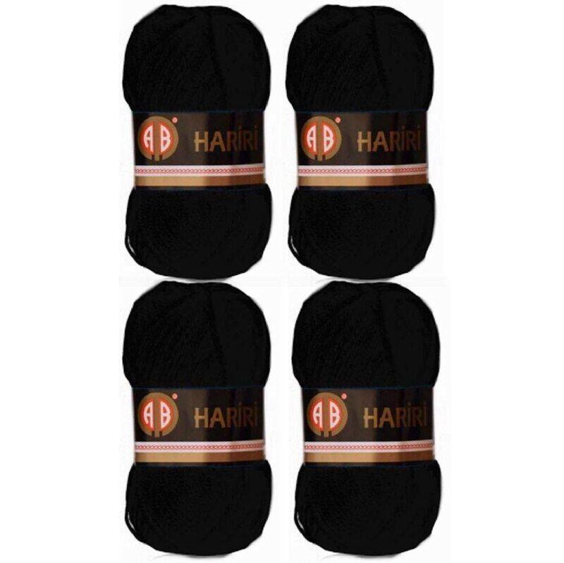 

AB Hariri Crochet and Knitting Yarn Set, 4 Pieces, Black