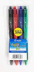 Pilot 4-Piece Frixion Clicker Erasable Roller Ball Pen Set, 0.7mm, Multicolour