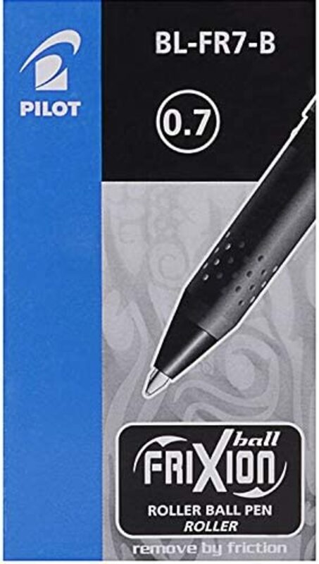 Pilot 12-Piece Frixion Roller Ball Pen Set, BL-FR7-B, 0.7mm, Black