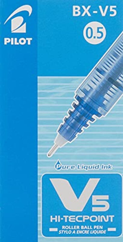 Pilot 12-Piece V5 Liquid Ink 0.5 mm Tip Rollerball Pen Set, Blue