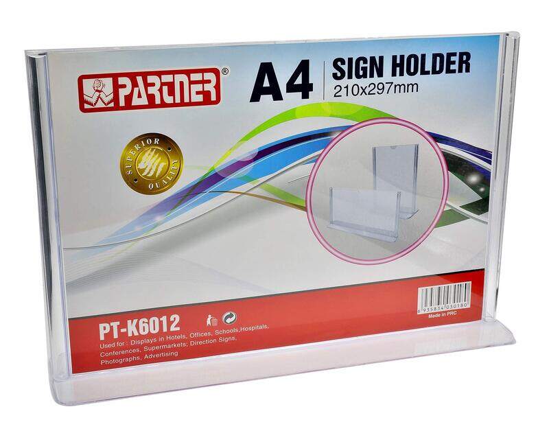

Partner A4 Size Horizontal Acrylic Sign Holder T Shape, Clear