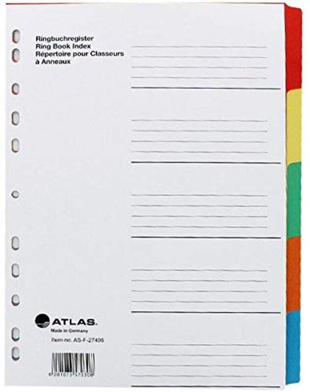 

Atlas AS-F27405 Five Subjects Colour Manila Divider, Multicolour