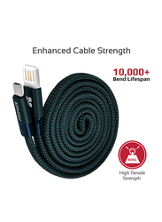 Promate 1.2-Meter Coiline-C Auto-Coiling USB-C Cable, 2A Fast Charge/Sync USB-A to Type-C Cable, with Premium Fabric Braided Aluminium Alloy Reversible Cord for All Type-C Smartphones/Tablet, Blue