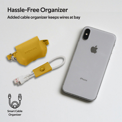 Promate Fay Elegant Leather Case with Cable Organizer for AirPods Pro, Yellow