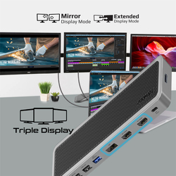Promate USB-C 13-in-1 Multi-Display Hub with Dual 4K HDMI, Black