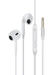 Promate In-Ear Mic Anti-Tangle Cable and Button Control Noise Isolation Phonic Wired Earphones, White