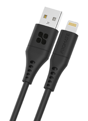 Promate 1.2-Meter 480 Mbps Data Sync Cord, USB Type A to Lightning Cable with 2.4V Output, PowerLink-Ai120, Black