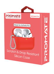 Promate Silicase-Pro Scratch & Drop Resistant Silicone Case for AirPods Pro, Red