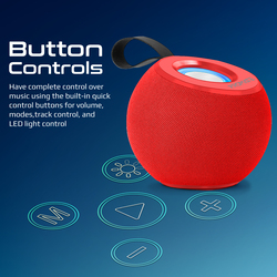 Promate Premium 5W True Wireless Portable LED Bluetooth Speaker, Red