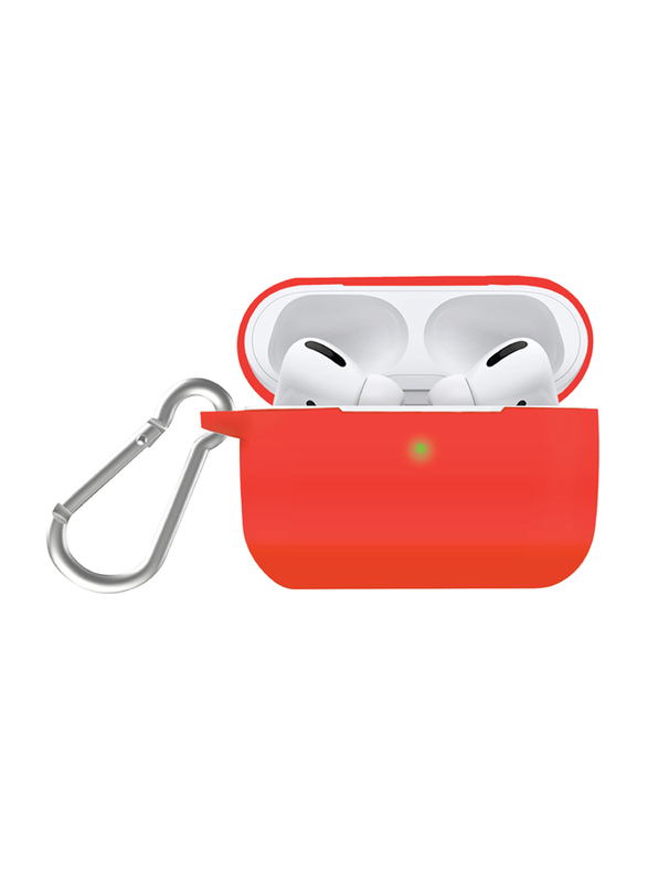 Promate Silicase-Pro Scratch & Drop Resistant Silicone Case for AirPods Pro, Red