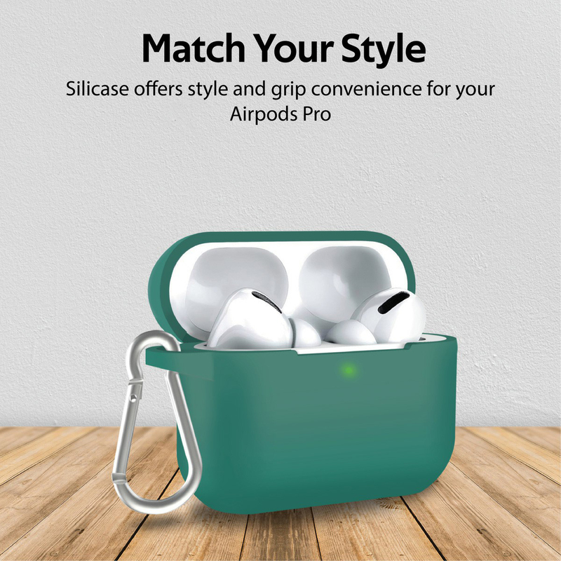 Promate Silicase-Pro Scratch & Drop Resistant Silicone Case for AirPods Pro, Green