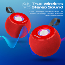 Promate Premium 5W True Wireless Portable LED Bluetooth Speaker, Red