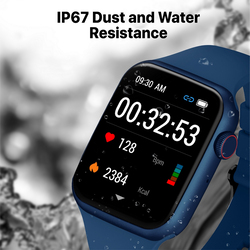Promate Bluetooth 5.0 Health and Fitness Tracker 1.9 TFT Display Smart Watch, XWatch-B19, Blue