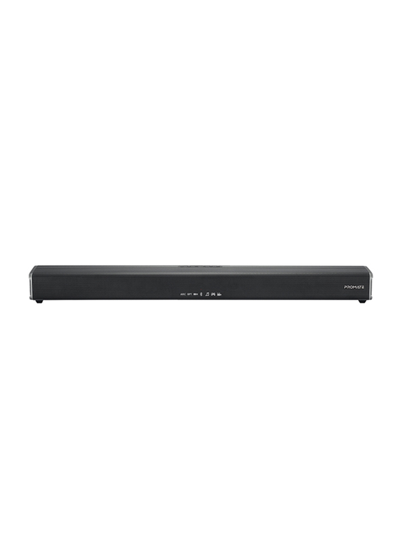 Promate CastBar-120 with 60W Subwoofer Multiple Connectivity and Remote Control Sound bar Speaker, Black