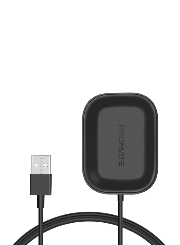 Promate AuraPod-1 Wireless Charging Pad, USB Type A Port with 5W Wireless Charging Dock, Over-Charging Protection for Apple AirPods/AirPods Pro, Black
