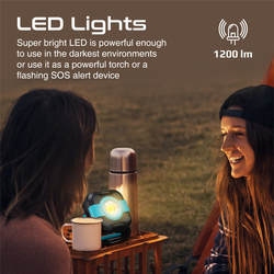 Promate LED Camping Lantern with 9000mAh USB-C Power Bank, Black