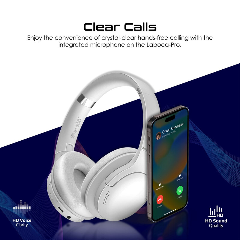 Promate Wireless Headphones, Hi-Fidelity Over-Ear Wired/Wireless Bluetooth v5.3 Headset with Microphone, 24H Playtime, 300mAh Battery, Foldable Design and 3.5mm Jack for iPhone 15, Galaxy S23