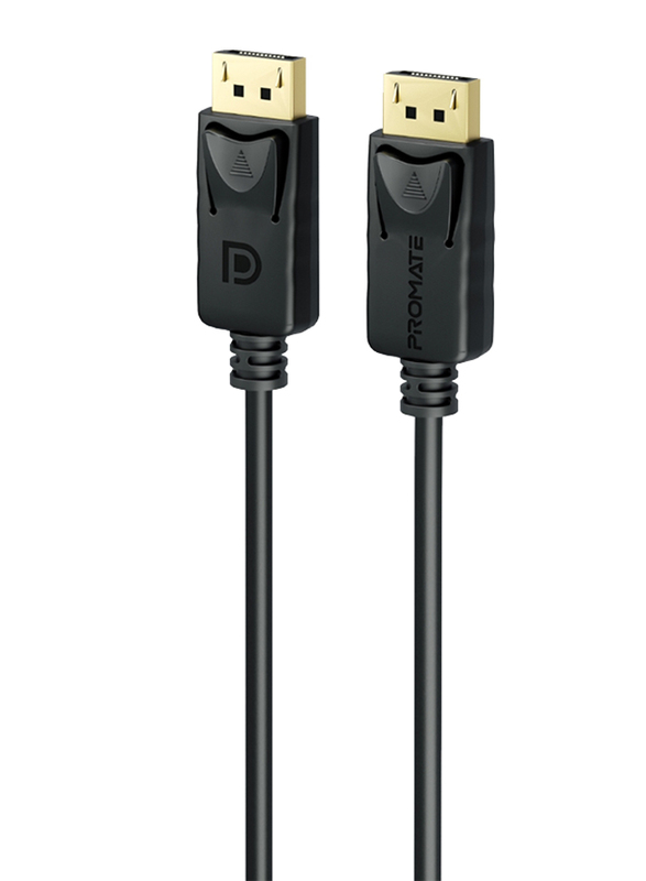 Promate 2-Meter Display Port Cable, 32.4Gbps Promate Display to HDMI Port Cable with HD 8K@60Hz Display, ProLink-DP-200, Black