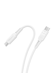 Promate 2-Meter Silicone Cord, USB Type-C Cable with 60W PD, 480Mbps Data Transfer, PowerLink-CC200, White