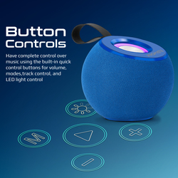 Promate Premium 5W True Wireless Portable LED Bluetooth Speaker, Blue