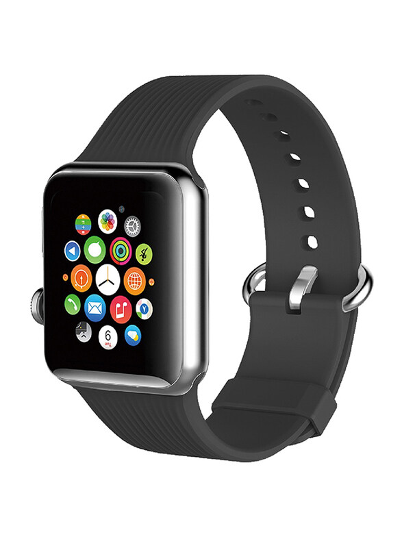 

Promate Silica Strap for Apple Watch 38mm/40mm Series 1/2/3/4, Premium Silicone Quick Release Soft Rubber Band with Stainless Steel Buckle and Sweatpr
