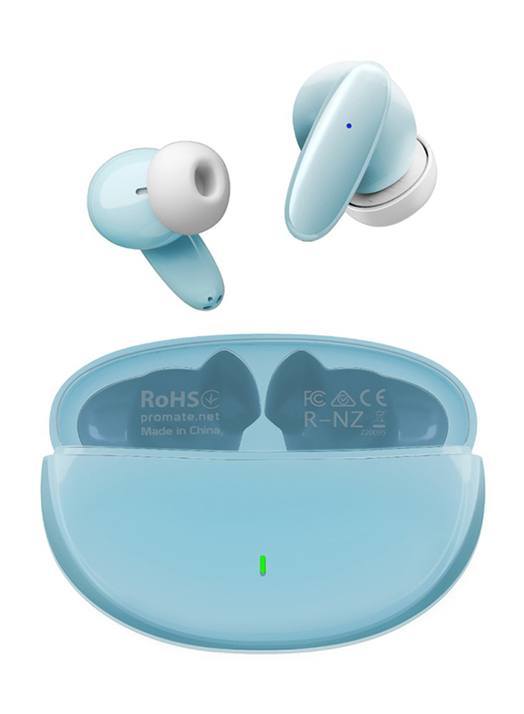 Promate True Wireless/Bluetooth 5.1 Lush with Mic In-Ear Ear buds, Blue