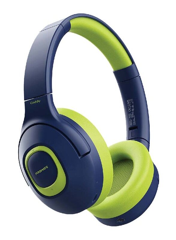 

Promate Coddy Wireless Over-Ear Kids Headphones with Dual Mic, Emerald