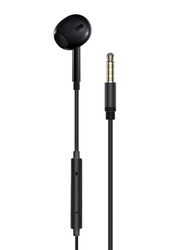 Promate In-Ear Microphone Hands-Free Calling and Button Controls Buzz Wired Mono Earphone, Black