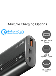 Promate PowerGear 7-In-1 Electronics Travel Kit, with 10000mAh USB-C PB, QC 3.0 TA, USB-C Cable, QC3.0 Car Charger, Cable Organizer, Sim Card Holder, Lightning and 6-in-1 Multi Charging Cable, Grey