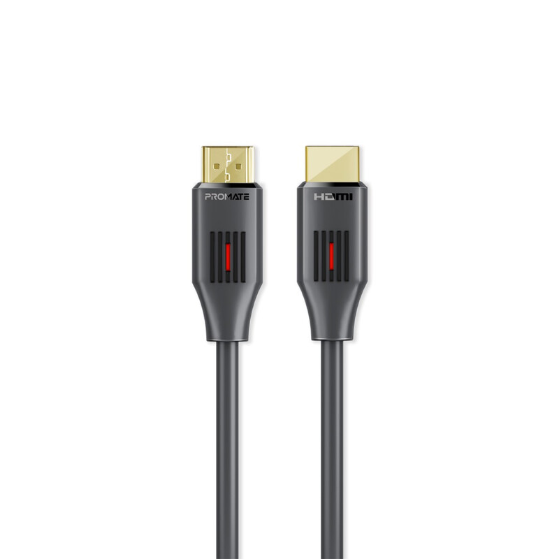 Promate HDMI 2.0 Cable, 4K@60Hz HDMI to HDMI Slim 10m Cable with 3D Video Support, 9Gbps Bandwidth, Ethernet Support and Gold-Plated Connectors for Laptops, Smart TVs, Monitors, ProLink4K60-10M