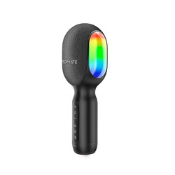 Promate Wireless Bluetooth Karaoke Microphone, Handheld 5-in-1 Karaoke Microphone & Speaker with LED Lights, TWS Duet Mode, 10-Hour Play Time, 3.5mm AUX and Headphone Port for Party, Kids, Adults