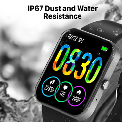 Promate Bluetooth 5.0 Health and Fitness Tracker 1.8 TFT Display Smart Watch, XWatch-B18, Graphite