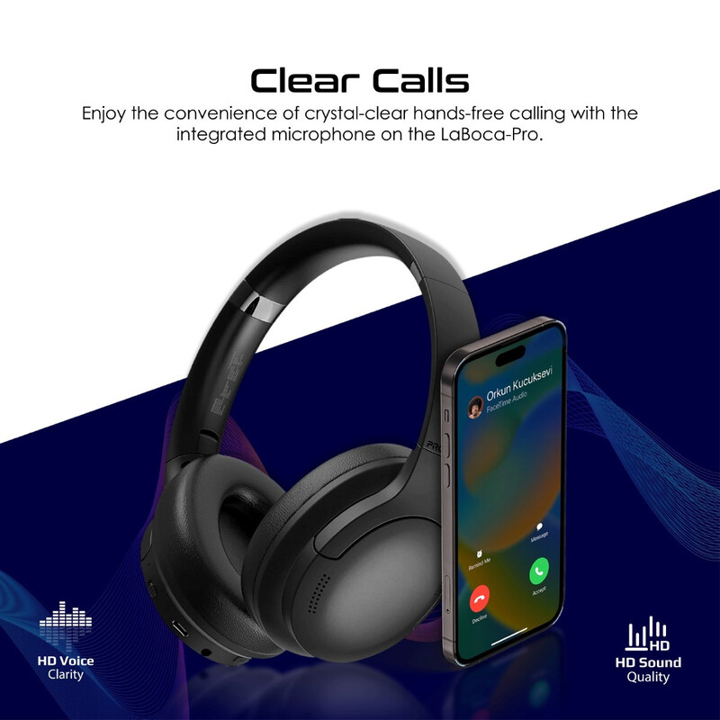 Promate Wireless Headphones, Hi-Fidelity Over-Ear Wired/Wireless Bluetooth v5.3 Headset with Microphone, 24H Playtime, 300mAh Battery, Foldable Design and 3.5mm Jack for iPhone 15, Galaxy S23