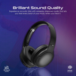 Promate Wireless Headphones, Hi-Fidelity Over-Ear Wired/Wireless Bluetooth v5.3 Headset with Microphone, 24H Playtime, 300mAh Battery, Foldable Design and 3.5mm Jack for iPhone 15, Galaxy S23