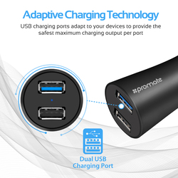 Promate PowerGear 7-In-1 Electronics Travel Kit, with 10000mAh USB-C PB, QC 3.0 TA, USB-C Cable, QC3.0 Car Charger, Cable Organizer, Sim Card Holder, Lightning and 6-in-1 Multi Charging Cable, Grey