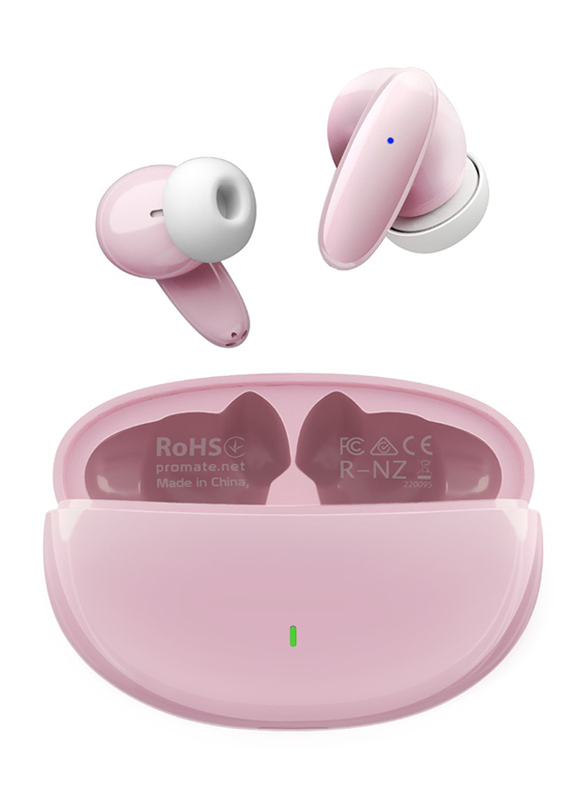 Promate True Wireless/Bluetooth 5.1 Lush with Mic In-Ear Ear buds, Pink