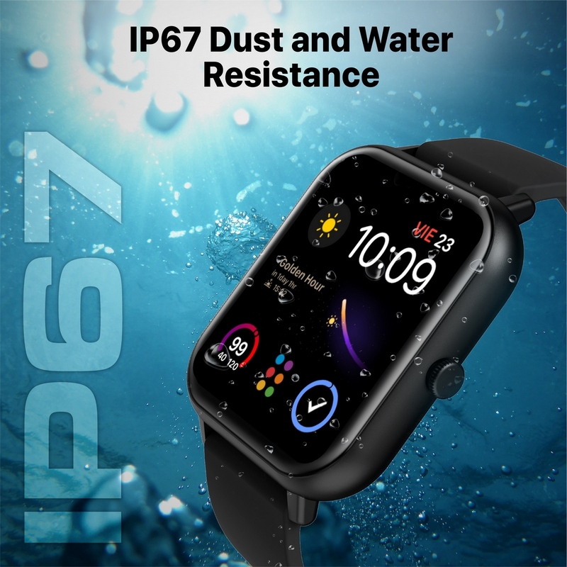 Promate Smart Watch, Premium Fitness Tracker with BT 5.2 Calling, 1.8” TFT Display, 10-15 Day Battery Life, 100 Watch Faces, 123 Sports Modes and IP67 Water Resistance for iPhone 14, Galaxy S22