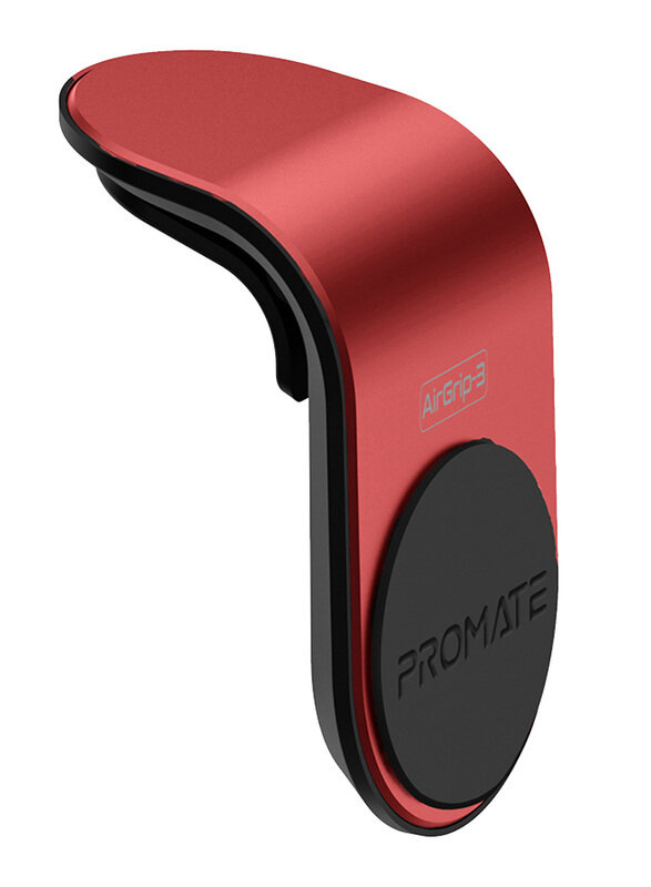 

Promate AirGrip-3 Universal Air Vent Magnetic Holder with Quick Clip Mounting, Secure Vent Grip, Anti-Slip and 360 Degree Rotation, GPS, Red