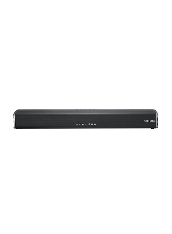 Promate CastBar-60 with Bluetooth v5.0 Sleek Design Multiple Connectivity and Remote Sound bar Speaker, Black