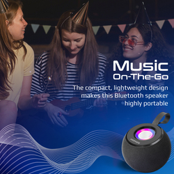 Promate Premium 5W True Wireless Portable LED Bluetooth Speaker, Black