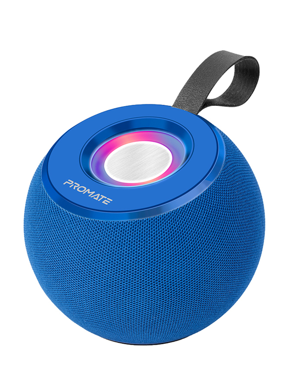 Promate Premium 5W True Wireless Portable LED Bluetooth Speaker, Blue