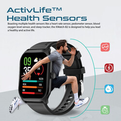 Promate Smart Watch, Premium Bluetooth 5.2 Fitness Tracker with 2-Inch TFT Display, 15-Day Battery Life, 123+ Sports Modes, 200 Watch Faces and IP67 Water Resistance for iPhone 14, Galaxy S23