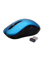 Promate EZGrip Wireless Optical Tracking Mouse with Mini USB Receiver, Blue