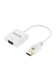 Promate Prolink-H2V VGA Converter Adapter Cable, 1080P HDMI Male to VGA Female for PC/DVD/HDTV and Laptop, White