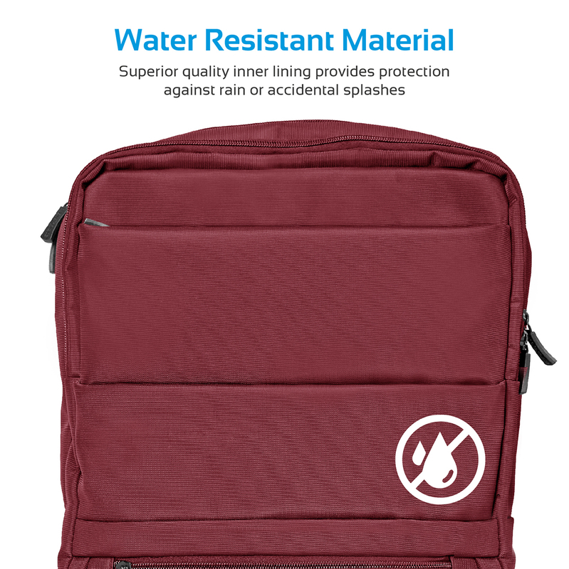 بروميت حقيبة لاب توب Apollo-BP، وزن خفيف مقاومة للماء، جيب مقاومة للسرقة، حجرات متعددة، مقاس اللابتوب 15.6 انش، احمر