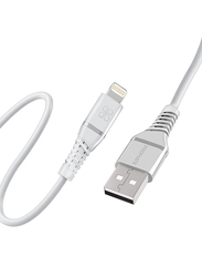 Promate 1.2-Meter 480 Mbps Data Sync Cord, USB Type A to Lightning Cable with 2.4V Output, PowerLine-Ai120, White