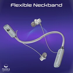 Promate Wireless Neckband Earphones, High-Definition Bluetooth 5.3 Earphones with in-line Controls, Anti-Slip Silicone, LCD Screen, Sweat-Resistance and 150H Long Playtime for iPhone 15, Galaxy S23,