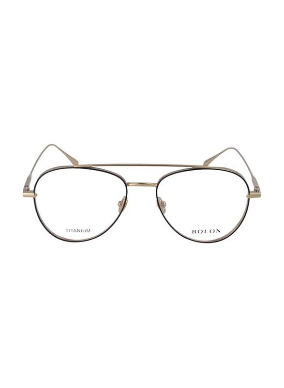 Bolon Full-Rim Aviator Gold Unisex Eyeglass Frame, BJ1308 B60 54, 54/17/145